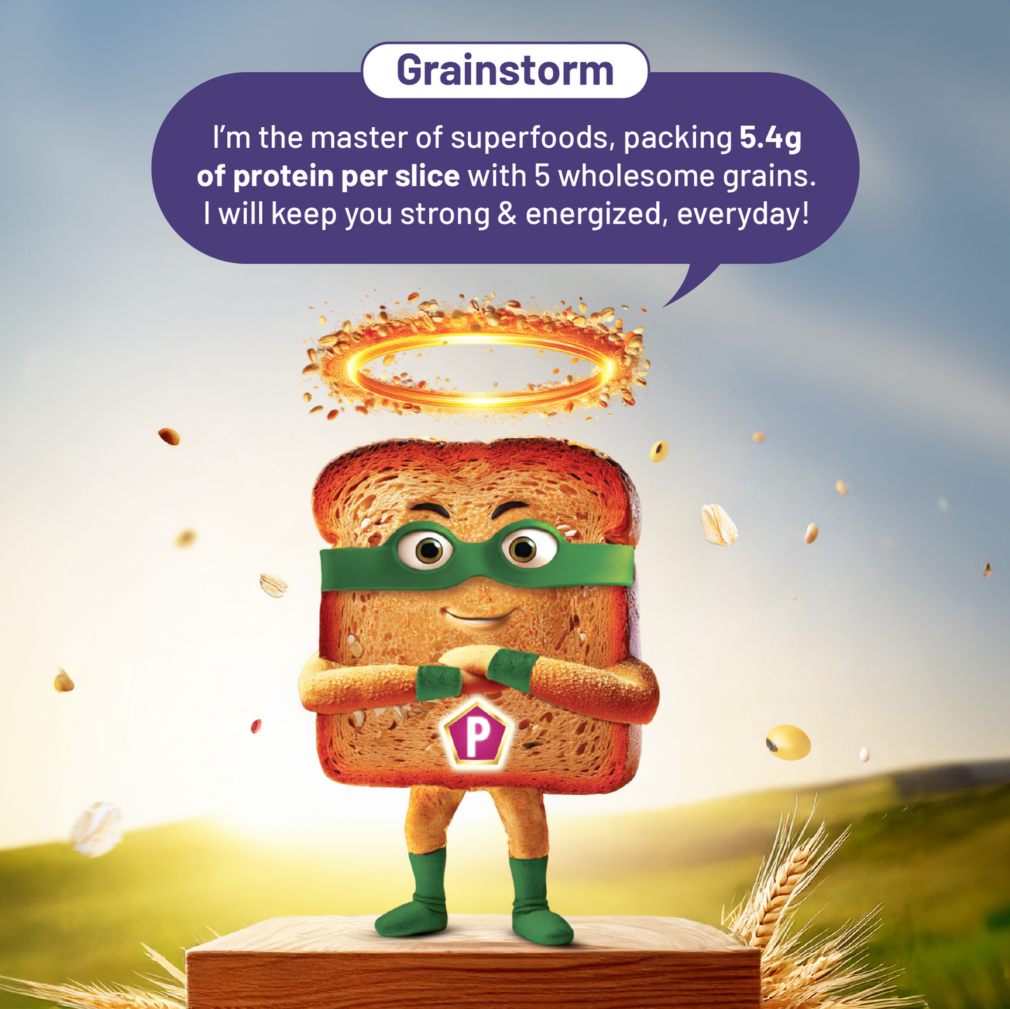 Protein Chef 5 Super Foods Multigrain Protein Brown Bread (Zero Maida)