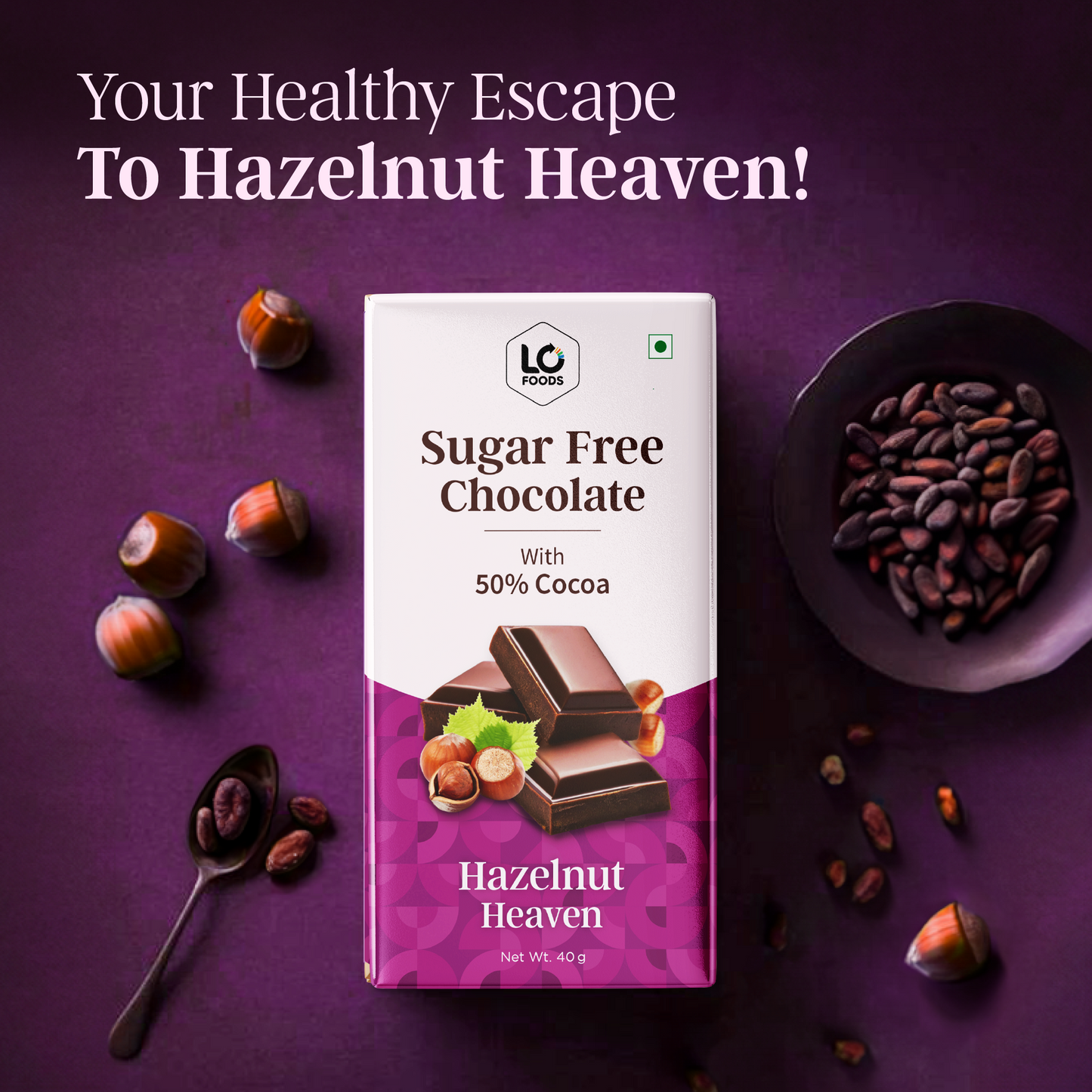 Guilt Free Hazelnut Heaven Dark Chocolate (Sugar Free)