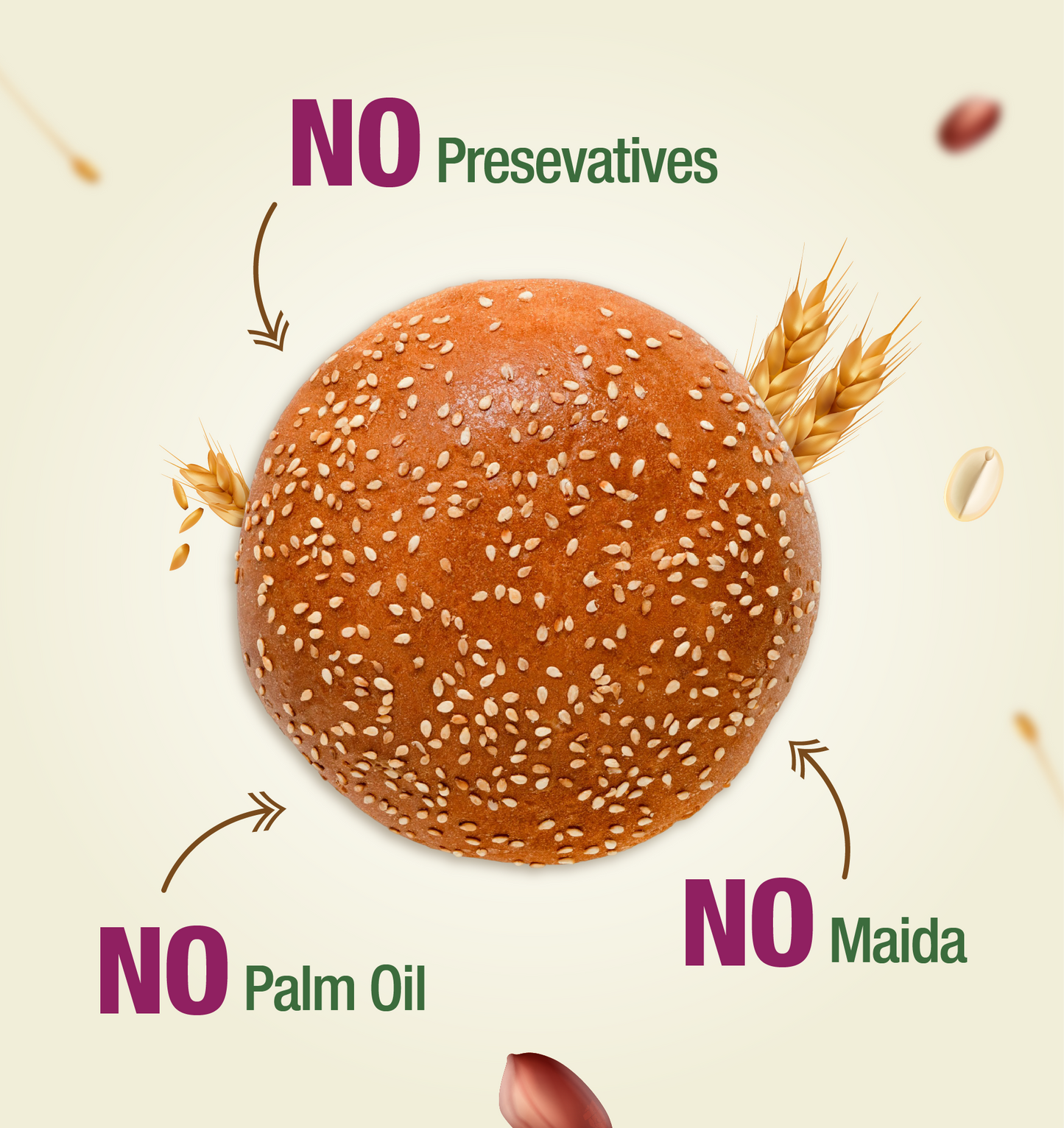 Protein Chef High Protein Burger Bun (No Maida, Multigrain)