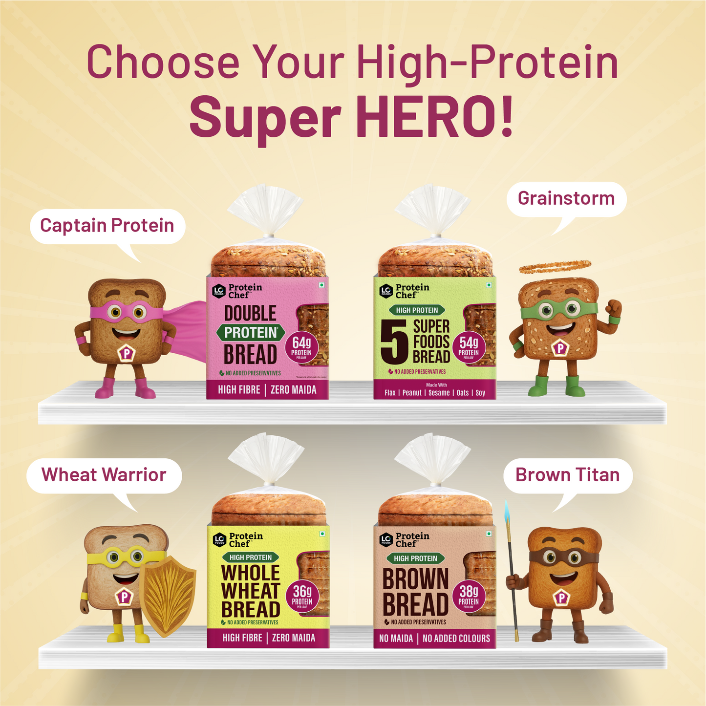 Protein Chef Double Protein Brown Bread Zero Maida