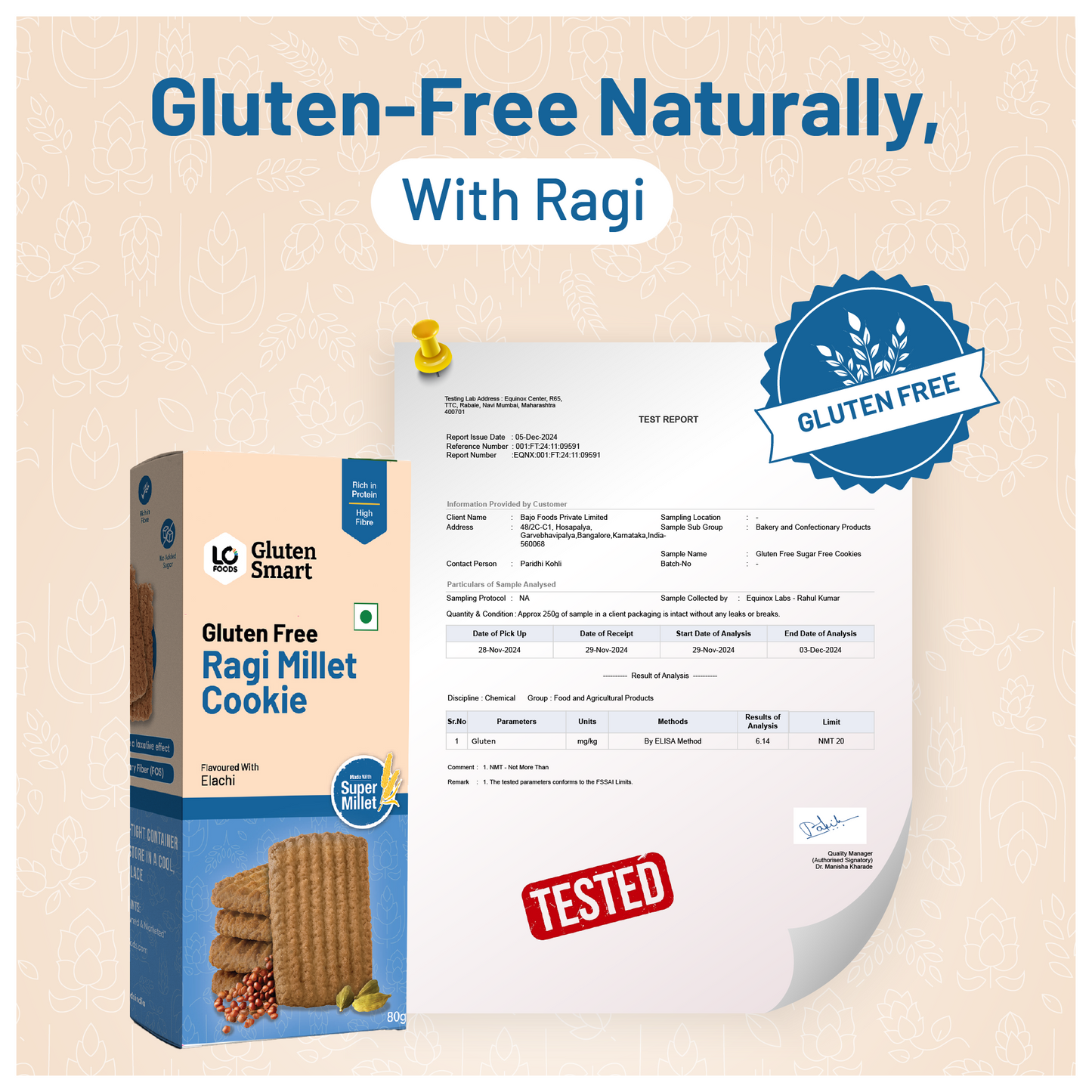 Gluten Free Ragi Millet Cookies
