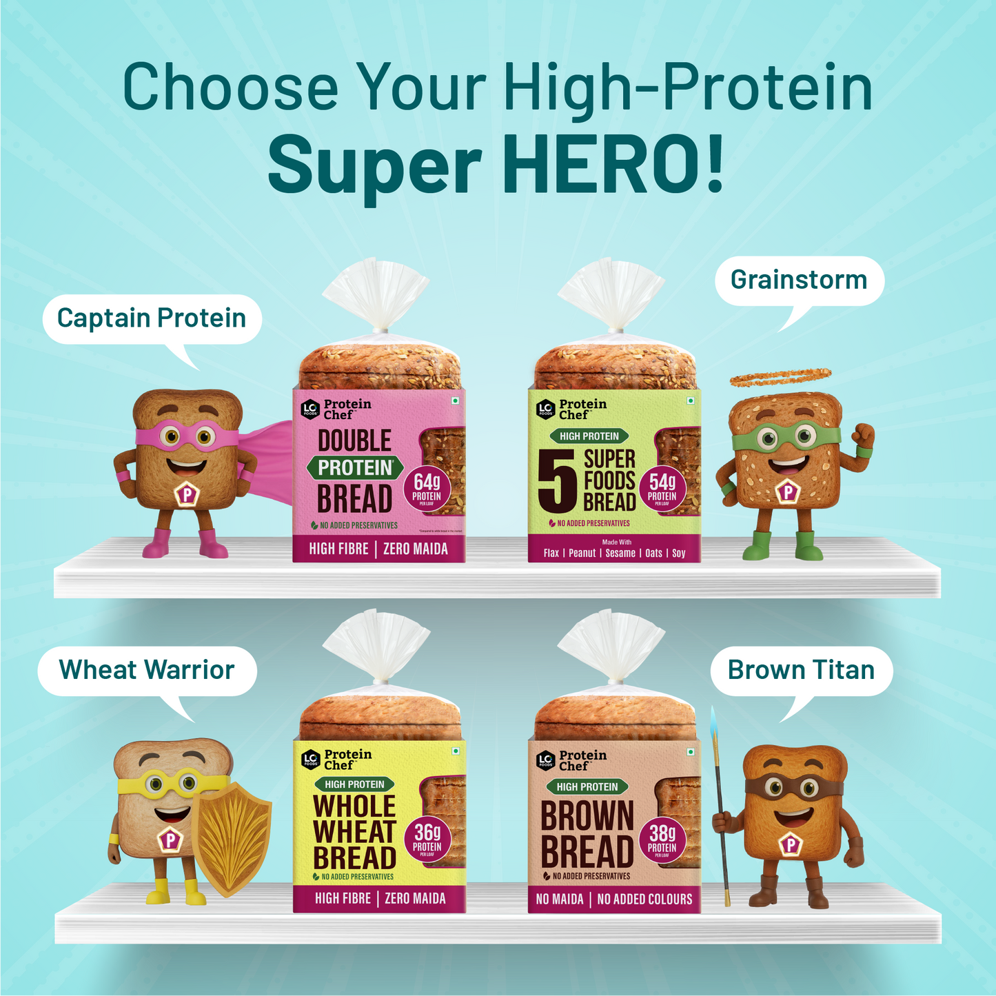 Protein Chef 38g Protein Brown Bread, No Maida