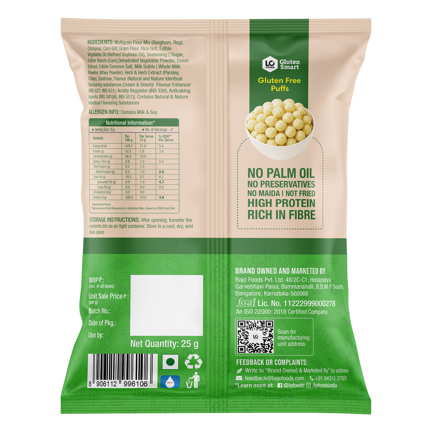 Gluten Free Cream & Onion Puffs