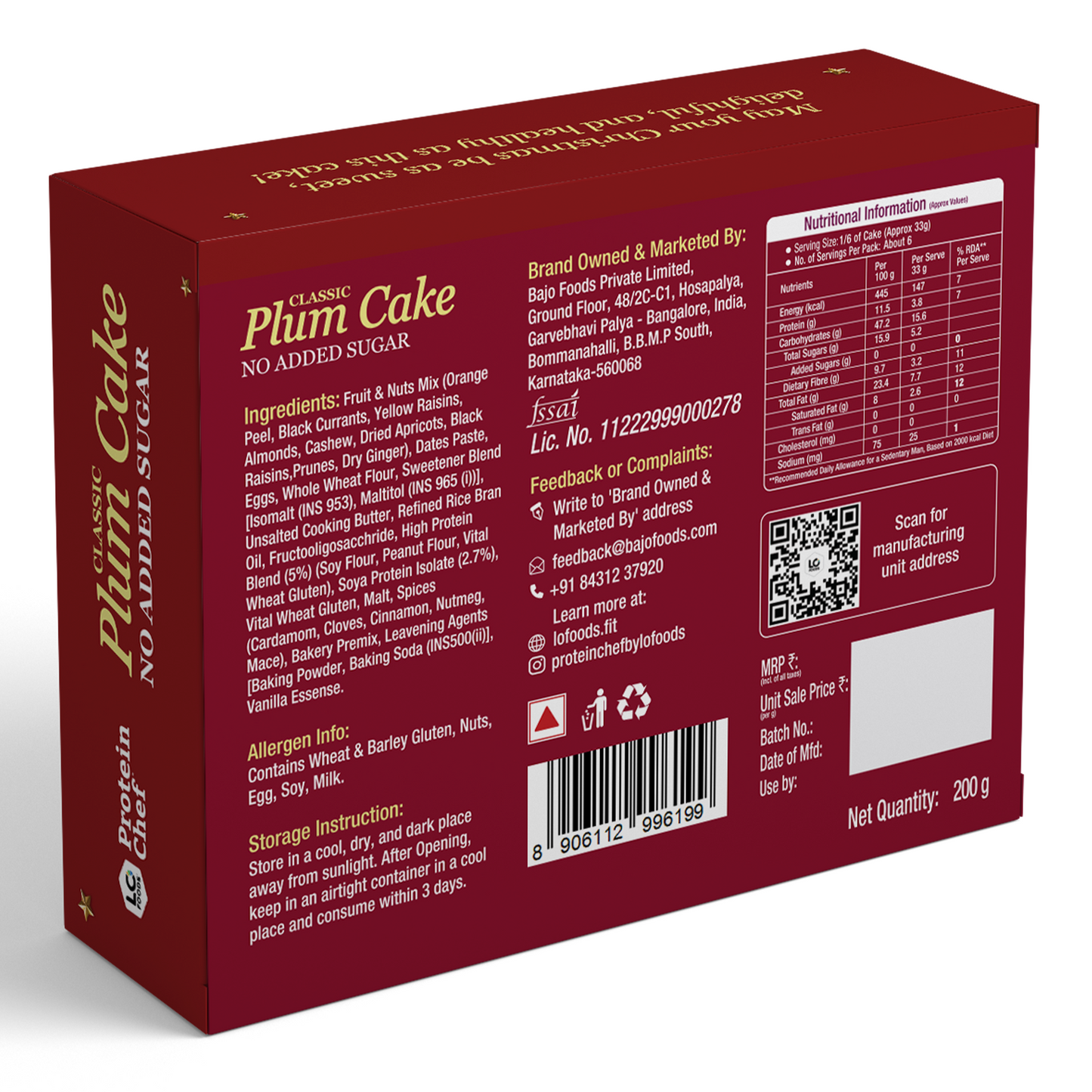 High Protein Plum Cake