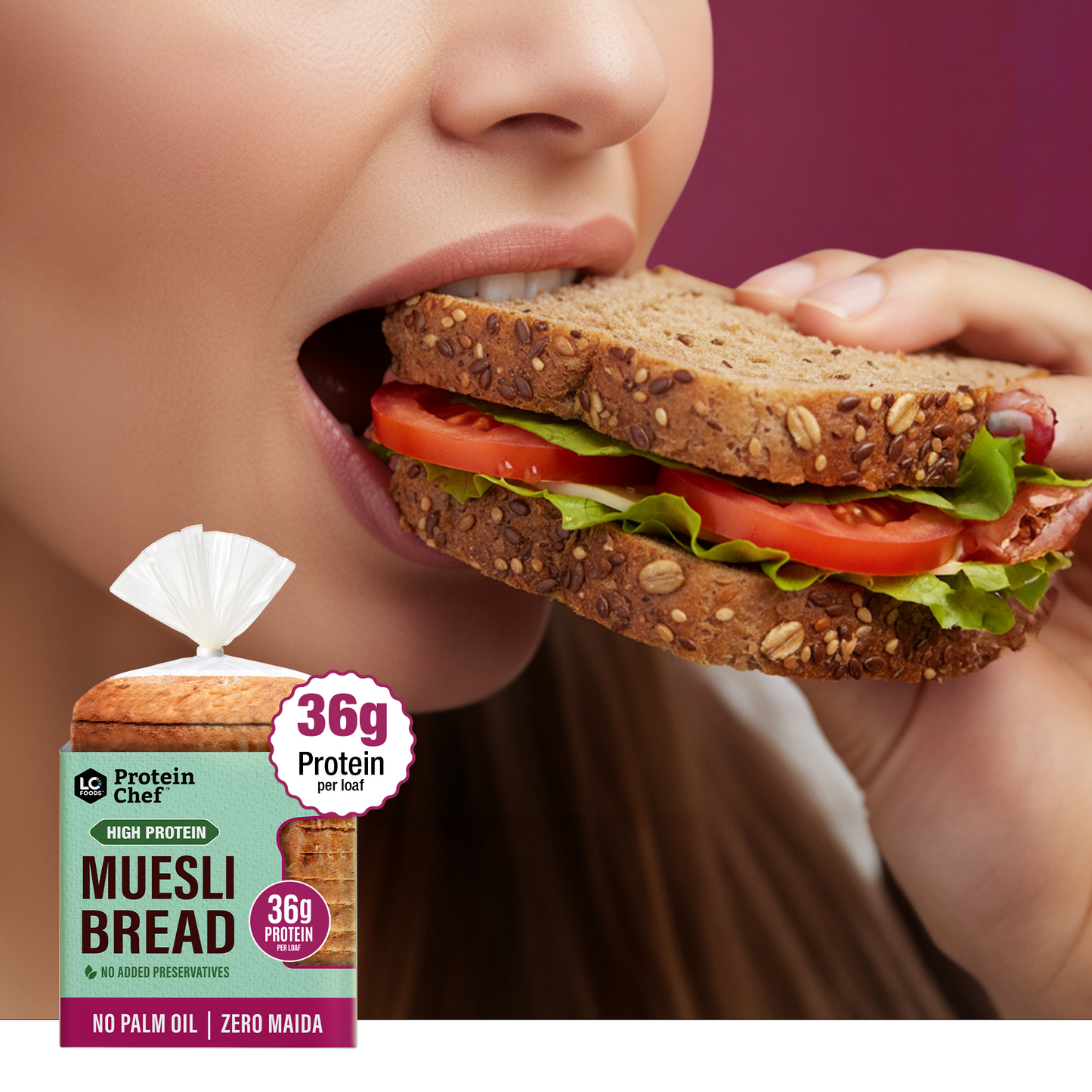 Protein Chef Muesli 36g Protein Bread, No Maida