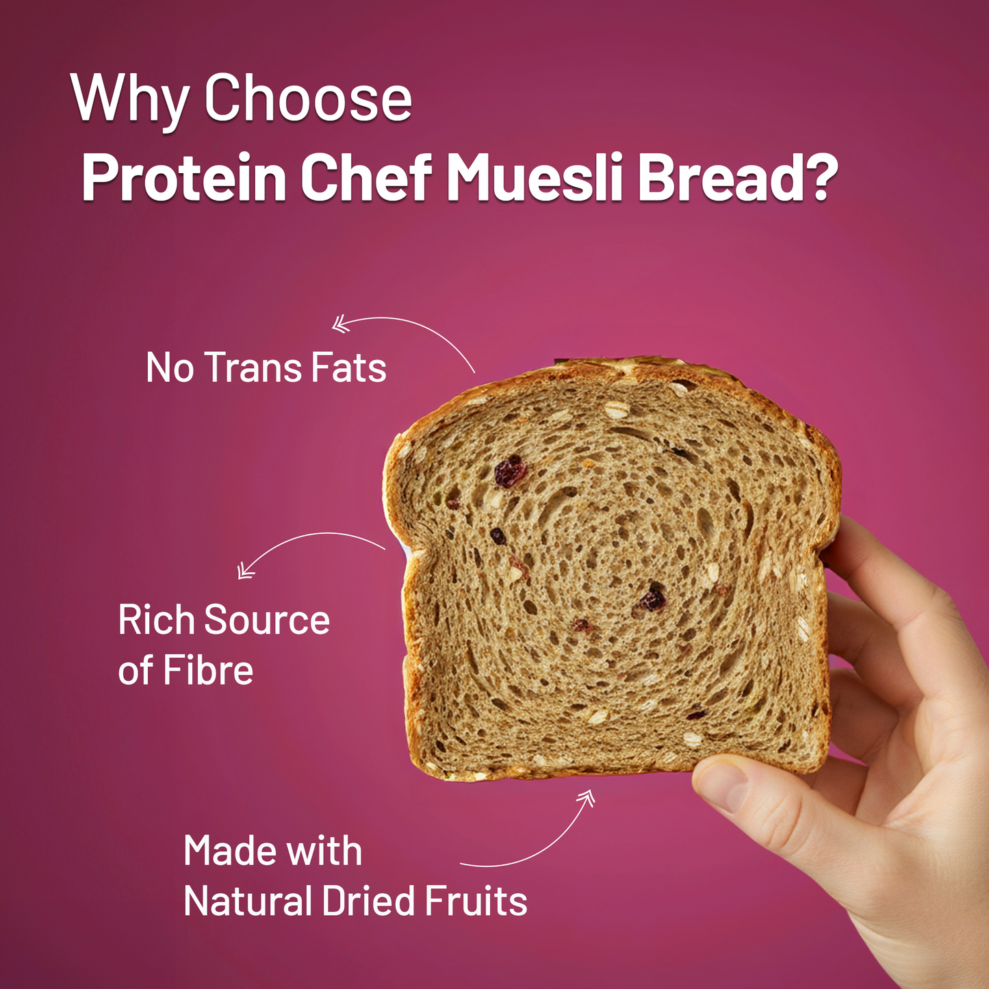 Protein Chef Muesli 36g Protein Bread, No Maida
