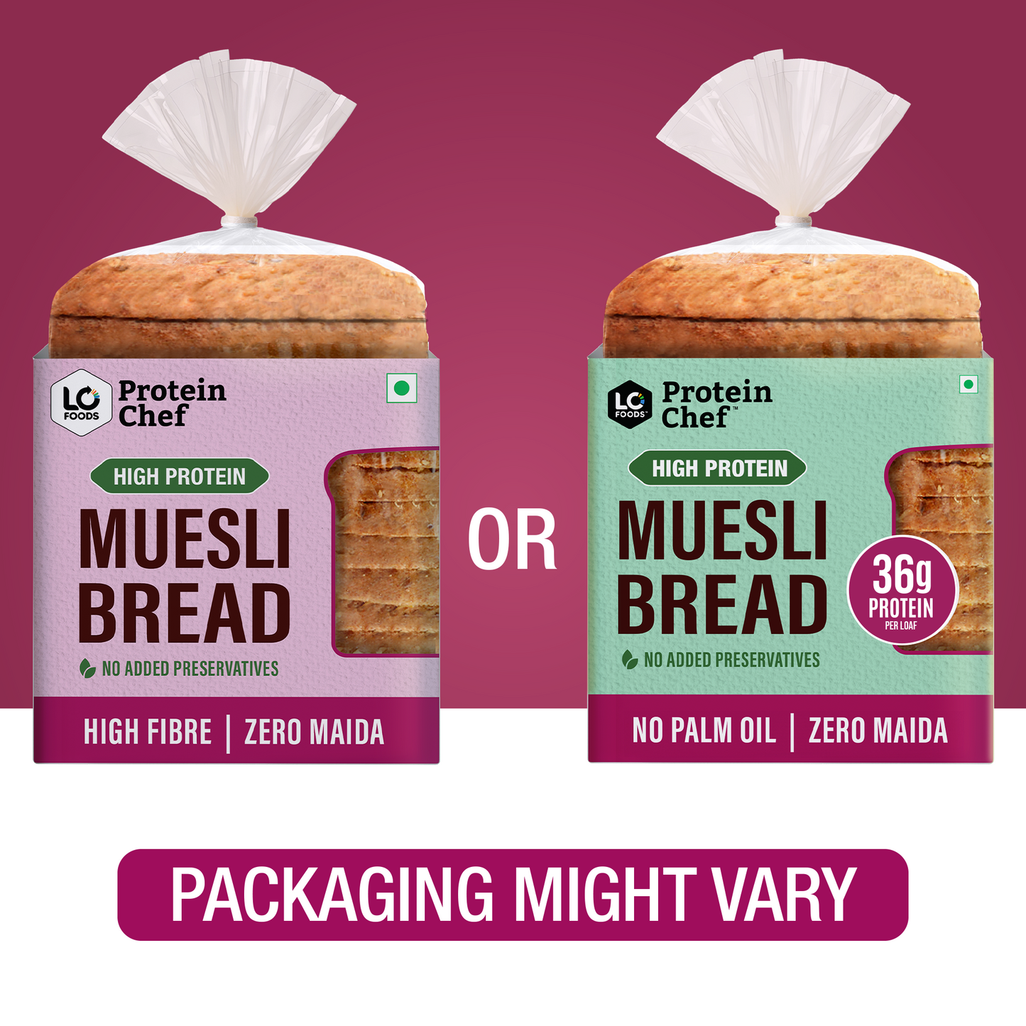 Protein Chef Muesli 36g Protein Bread, No Maida