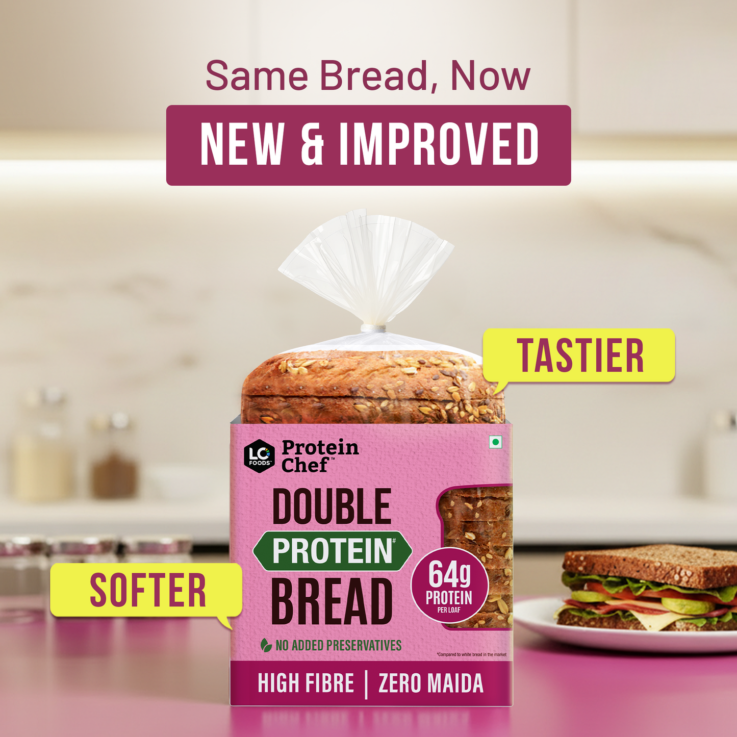 Protein Chef Double Protein Brown Bread Zero Maida