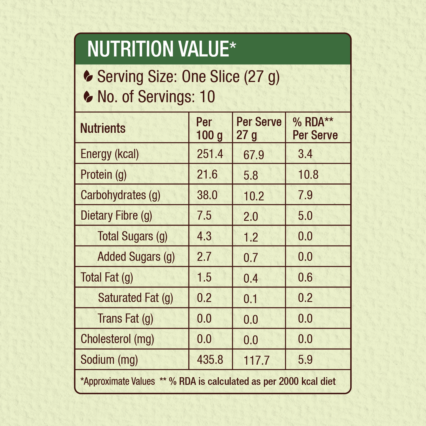 Protein Chef 5 Super Foods Multigrain Protein Brown Bread (Zero Maida)