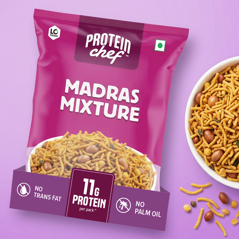 Protein Chef Madras Mixture Namkeen Healthy Snack (10g Protein)