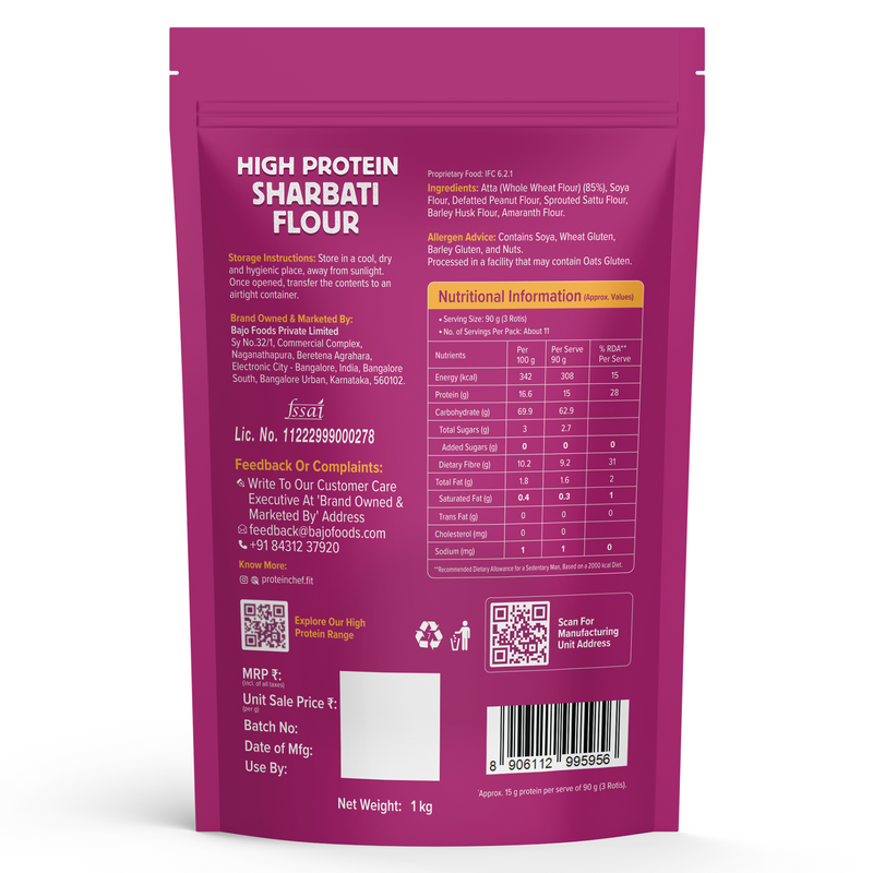 Protein Chef Sharbati Atta (50% More-Protein, No Maida MP Grain)